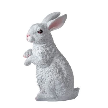 YYDSWTW Ornament Möbel Harz Bunny Skulptur Kreative Statue Figur Home Decoration Moderne Wohnzimmerschränke Schränke TV Counters Desktop Zubehör Weinschrank (Farbe : White, Größe : C)