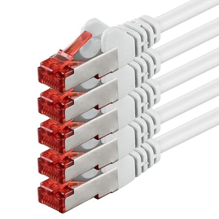 1aTTack.de 5x 1m - Cat 6 Netzwerk-Kabel Patch-Kabel Cat6 RJ45 SFTP - Weiß