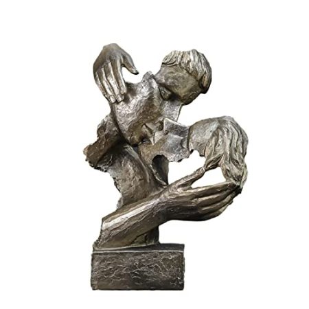 ATUMY Bastelschmuck Skulptur Harz Denker Figur Gesicht Statue Bücherregal Zimmer Dekoration Zubehör Skulptur Deko(D)