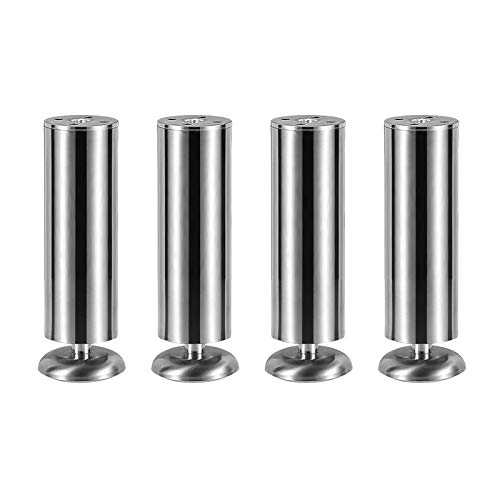 Verstellbare Möbelbeine aus Edelstahl, Badezimmer-/Weinschrankbeine, Stützbeine für Sofas, Couchtische, Schrankbettbeine, 3 Farben, 9 Größen, mit Zubehör, 4 Stück (15 cm, weiß) (gebürstetes