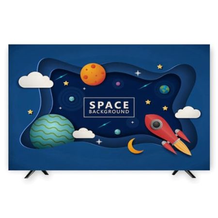VUT Tv-zubehör Universal-LCD-led-tv-abdeckungen, Cooles Universum, Sternenhimmel-Muster, Tv-Abdeckung, 19–80 Zoll Desktop/hängende Tv-staubschutz(Size:78in(182x105cm),Color:B)