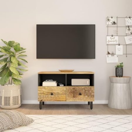 AJJHUUKI Entertainment Centers & TV Stands-TV Schrank 70x33x46 cm Massivholz Mango