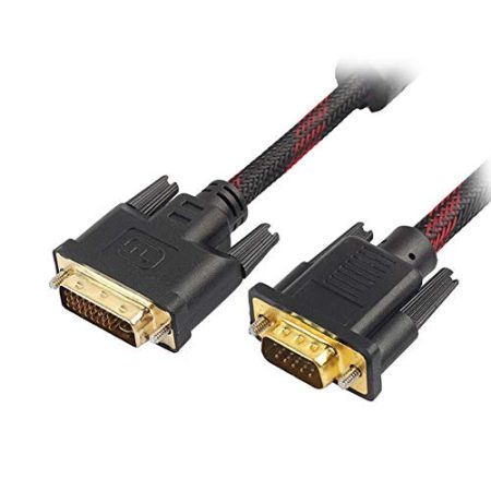 F67B 1,5m DVI 24+5 Stecker auf VGA 15pin Stecker Kabel Adapter PC Laptop Monitor