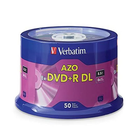 Verbatim DVD+R DL 8,5 GB 8X mit Markenoberfläche – 50 Stück Spindel, 50 – Disc