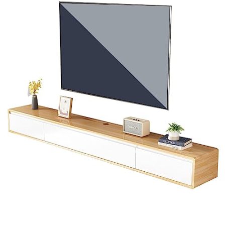 TV Lowboard - TV Schrank - Schwimmender Tv Schrank, Media Console Entertainment Center TV Regal, WiFi Router, DVD Aufbewahrungsregale, für PS4 Kabelbox, Spielekonsole, Streaming Media Geräte ( Color :