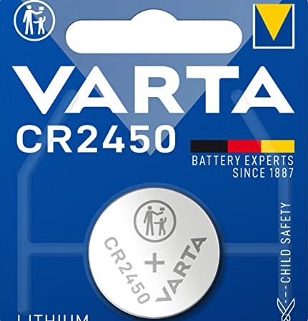 VARTA Batterien Knopfzelle CR2450, 1 Stück, Lithium Coin, 3V, kindersichere Verpackung, für elektronische Kleingeräte - Autoschlüssel, Fernbedienungen, Waagen