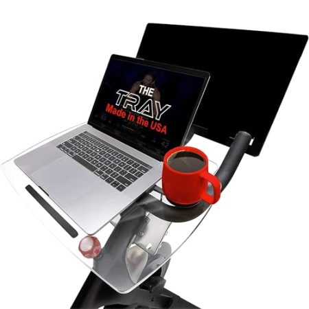 TFD The Tray | Kompatibel mit Peloton Bikes (Originalmodelle), Laptop- und Schreibtischablage | Entwickelt mit hochwertigen Acrylmaterialien - Das ultimative Peloton-Zubehör