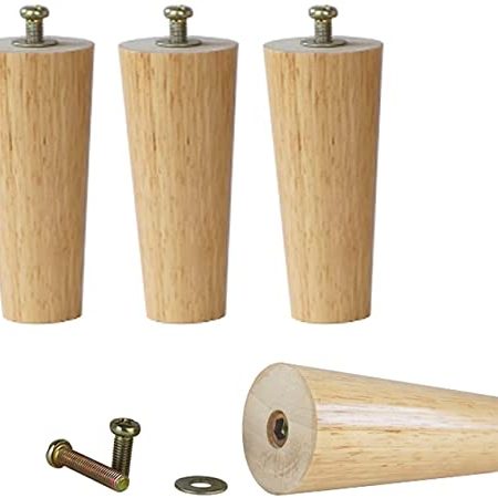 4 Stück Sofa-Holzfüße, Massivholz-Möbelbeine, Sofa-Beine, M8-Bolzen-Möbelfüße, TV-Schrankbeine, Stützfüße, Tischbeine, Ersatz für Couch-Sessel-Bett-Hardware-Zubehör (Größe: 27 cm).