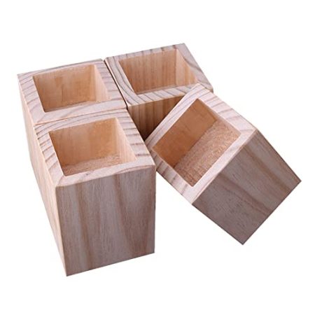 Hoher 15cm Holzmöbelheber Möbelerhöher Betterhöhung Möbelerhöhung Tischerhöher,Möbelfüße Geeignet für Möbel Erhöhen Ansteigen 4 Stück (10x10cm)