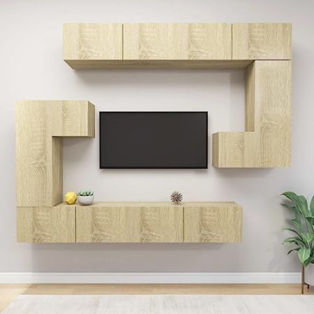 Toshilian 8-TLG. TV-Schrank-Set Sonoma-Eiche Holzwerkstoff