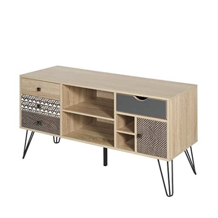 WEALTHGIRL TV-Schränke, Sideboard, Doppelfunktionsschrank. Mehrzweckschränke im Retro-Nostalgie-Stil. Diverse Stauräume 120 x 39 x 64 cm.