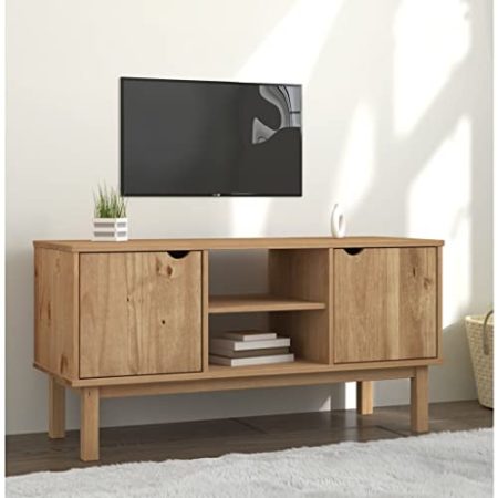 TEKEET Home Möbel TV-Schrank OTTA 113,5x43x57cm Größe Massivholz Kiefer