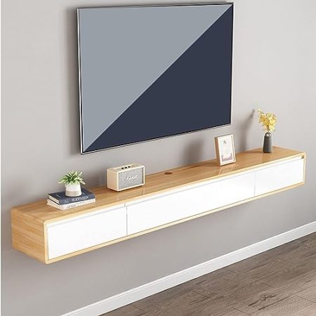 Tv Lowboard Hängend - Schwimmender Tv Schrank - Wandmontage TV-Schrank, 140 Cm TV-Ständer, Wandmontiertes TV-Lowboard, TV-Ständer Für Medienkonsole, Entertainment-Center,DVD-Aufbewahrungsregal ( Color