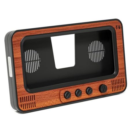 Tumuued Retro-TV-Telefonhalter, Retro-TV-Stil-Ständer mit Lautsprecher, Telefon-Dekoration für Den Schreibtisch, Schlafzimmer, Wohnzimmer