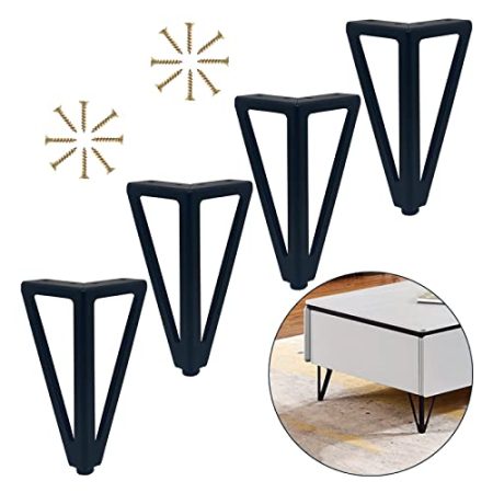 JFUNANQH Möbelbeine Schwarz Gold Silber – Moderne Sofabeine aus Metall – Tischbeine – Schrankbeine – Couchtischbeine – Schreibtischbeine – TV-Schrankbeine – DIY-Ersatzmöbelfüße 15 cm, 4 Stü