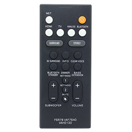 FSR78 VAF7640 VAH0130 Fernbedienung Ersatz für Yamaha Sound Bar ATS-1060 ATS-1070 ATS-2070 YAS-106 YAS-107 YAS-207 YAS-CU207 NS-WSW42 YAS-108 ATS-108 0 YAS-. 408 FSR78 passend für YAS106 YAS108