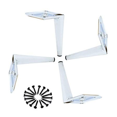 AT Möbel Beine, Tv-Möbel/Sofa Füße/Tischchen/Stützfüße, Bettfuß Replacement Beine, Metallmöbel Zubehör/Silber / 15cm