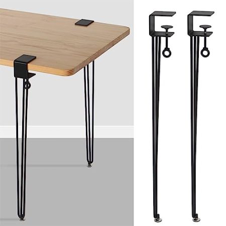 Verstellbare Tischbeine mit Klemmen, abnehmbare Möbelbeine aus Eisen, F-förmige Schreibtischfüße aus Metall für Couchtische, Möbel und Konsolentische, Design ohne Stanzen zum Schutz der Schr