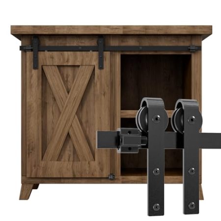 WOLFBIRD 183cm/6FT Schiene Super Mini Schiebetür Hardware Kit für Einzeltür, kleiner Schrank, TV-Stand verwendet (kein Schrank)