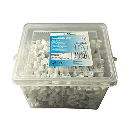 Weiße runde Kabelschellen, Typ K, 8 mm, 500 Stück