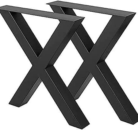 Fayelong 2 Stahl Tischgestell Tischkufen Tischbeine X-Form metall schwarz 28"x 20" Esstischbeine 28"Höhe 20" Breite Hochleistungs-Bankbeine Computertischbeine