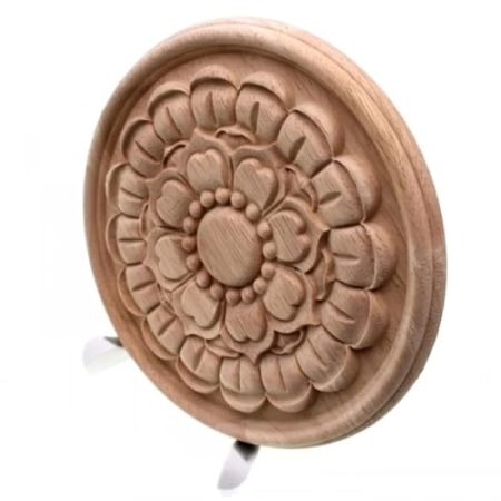 Holzgeschnitzter Onlay-Schreiner-Aufkleber, Arbeitstischbein-Applikation, Dekoration, Schrank, Möbelfiguren, Vintage, Heimdekoration, 24 cm, 2 Stück