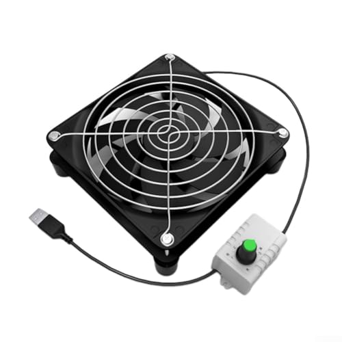 Feegow 80 mm USB-Lüfter 5 V – USB-PC-Computerlüfter mit Schutzhülle, USB-Router-Lüfter für Laptop/TV-Box/AV-Schrank/Router (2#)