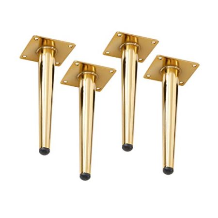 4 MöBelfüße, Gerade Konische MöBelfüße MetallmöBel Tragen Füße Sofabeine Schrankfüße Tischbeine Fuß Des Bettes DIY Eisenwaren Möbel-Zubehör,Golden(70cm)