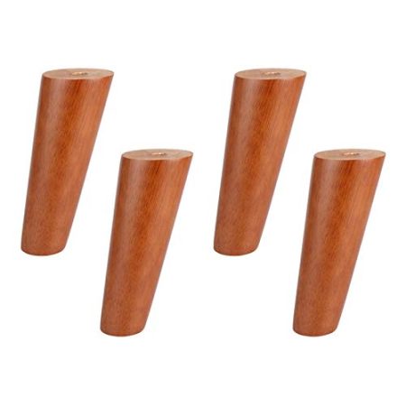 WYRMB Massivholz-Möbelbeine, neigbare, konische Sofabeine, Couchtischbeine, DIY-Ersatzbeine für Schrank/DIY-Schreibtisch/TV-Schrank, mit M6/M8/M10-Schraube, mit Zubehör, 4er-Set (M8 15 cm/5,9 Zoll)