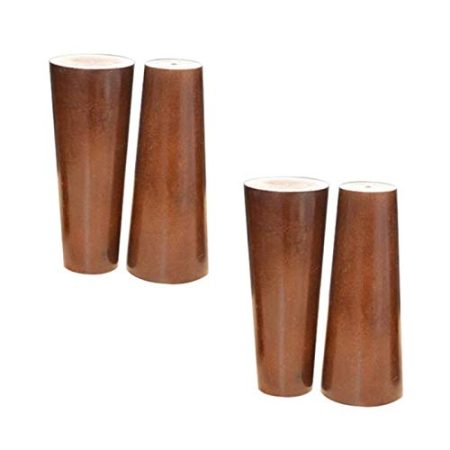 FWZJ 4X Massivholzmöbelbeine, gerader Kegel, konischer Kegel, Walnussstütze, Fußschrankbeine, Bett, Couchtischschrank, TV-Schrankstuhl, Arbeitsplattenbeine, manuelles Zubehör, Montageplatte und S