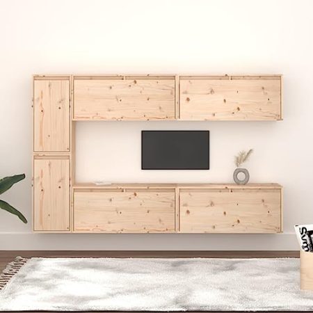 FUDUGEHMIOFWFJJ tv lowboard,tv Schrank,TV-Schränke 6 STK. Massivholz KieferGeeignet für Wohnzimmer, Schlafzimmer, Eingang