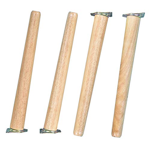 JFUNANQH Sofabeine 4 Stück Massivholz-Möbelbeine, Tischbeine aus Buche, neigbar, konisch, Ersatzbeine, für Tisch, Schrank, Couchtisch, Bank, TV-Schrank, mit Zubehör, Höhe 5–70 cm optional (