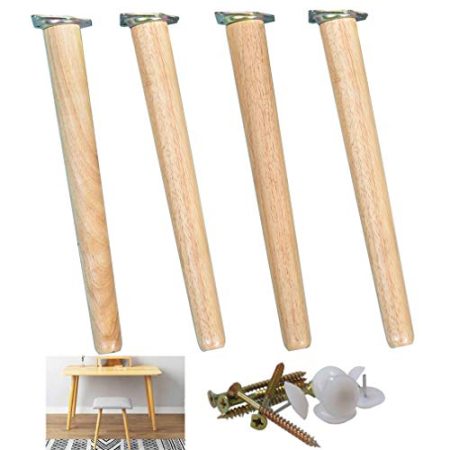 4er Möbelfüße Holz Tischbeine Sockelfuß Buche Sofafüße Ersatzfüße,für Tisch Schrank Couchtisch Bank Schreibtisch TV-Schrank Esstisch,Höhe 5-70cm Optional(65cm/25.6in)