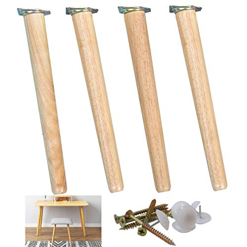 4er Möbelfüße Holz Tischbeine Sockelfuß Buche Sofafüße Ersatzfüße,für Tisch Schrank Couchtisch Bank Schreibtisch TV-Schrank Esstisch,Höhe 5-70cm Optional(65cm/25.6in)