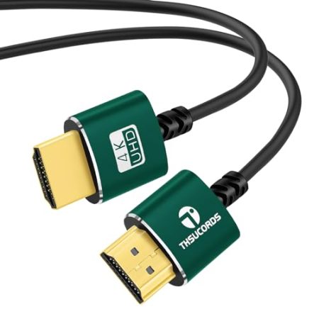 Thsucords Schlankes HDMI Kabel 1M, Ultraweiches und Dünnes HDMI auf HDMI Kabel, Extrem flexibel und dünn HDMI Kabel, Unterstützt High Speed 4K@60Hz, 18Gbps, 2160p 1080p