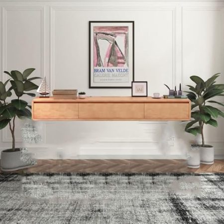 YUZDNM Tv Lowboard - Tv Schrank Hängend - Wandmontage TV-Schrank, Hängend TV-Schrank 120/140 cm Moderner TV Lowboard Board, Wand Multimedia Wandregal Fernsehschrank Medienkonsole(Yellow,140X24X20CM)