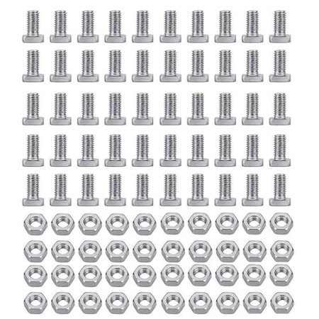 Zeetan 200Pack Verglasungsstange Bolzen Reparatur Kit, TV Montage Hardware Kit, Aluminium Muttern Bolzen Set, Gewächshaus Zubehör, Werkzeug Zubehör, Für Gewächshaus Zubehör,200pcs