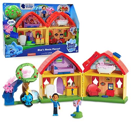 Famosa - Blue´s House Playset von The Pista de Blue, Spielzeughaus für Puppen aus der Zeichentrickserie, mit Zubehör und Figuren der Protagonisten (BLU09000)