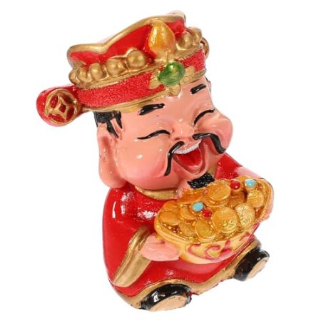 ABOOFAN chinesische Glücksfigur des Reichtumshandwerks Statue des Gottes des Reichtums chinesische Statue Buddha büro Dekoration Office Decoration Glücksstatue Desktop- Harz