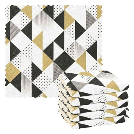 FRODOTGV Abstrakte Muster, Dreiecke, goldfarben, schwarz, Mikrofaser, Küchentücher, hochwertig, fusselfrei, saugfähig, Baumwolle, Küchenhandtücher, Frühling