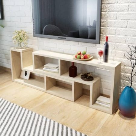 AJJHUUKI Entertainment Centers & TV Stands-TV-Schrank Doppel L-Form Eiche