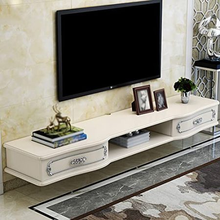 TV Lowboard,Set-Top-Box-Router-Multifunktions-Schubladen-Tv-StäNder-Schrank Mit Drahtloch,Geeignet FüR MedienräUme/milky / 120cm