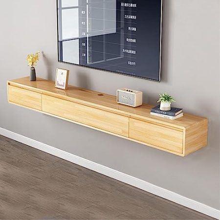 Tv Lowboard - Tv Schrank Hängend - Wandmontage TV-Schrank, Schwebender TV-Ständer Zur Wandmontage, 140 Cm Großes Medienkonsolen-Entertainment-Center-TV-Regal, Router-Aufbewahrungsregale ( Color : A )