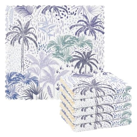 FRODOTGV Schöne tropische Waldmuster Küchentücher und Geschirrtücher Sets dekorative blaugrüne Handtücher Küche Frottee Geschirrtücher und Geschirrtücher Küchenhandtücher