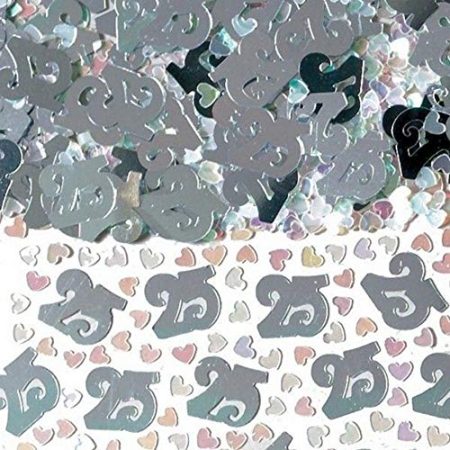 25th Silver Annivesary Metallic Confetti 14g