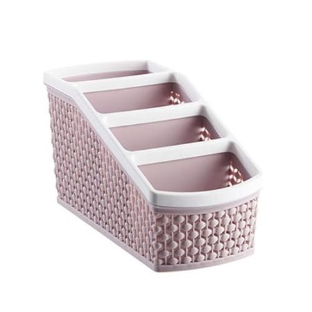Fernbedienungshalter mit 4 Fächern, kompakter Schreibtisch-Organizer für Make-up, TV-Fernbedienung, Organizer für Nachttisch/Bürotisch, Schreibtisch-Organizer