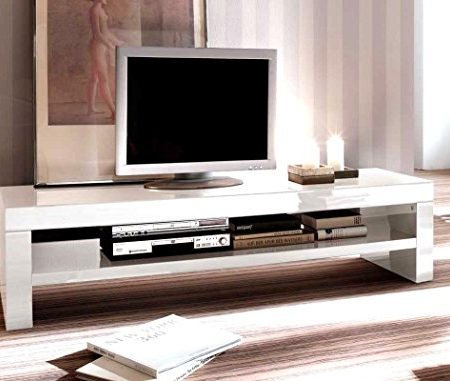 expendio Lowboard Giza 160x40x45 cm weiß Hochglanz TV-Board TV-Möbel TV-Schrank Unterschrank