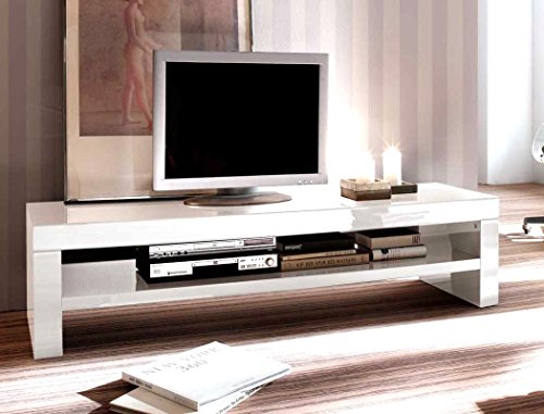 expendio Lowboard Giza 160x40x45 cm weiß Hochglanz TV-Board TV-Möbel TV-Schrank Unterschrank