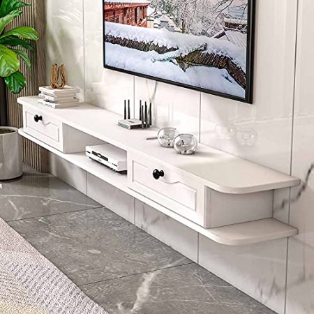 Wandbehang TV-Schrank, TV Schrank Hängeboard, Wohnzimmer Büro Schlafzimmer Aufbewahrungsregal zum Aufbewahren von DVD Blu Ray Player Kabelbox Cable/C / 150cm