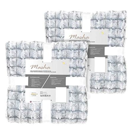 aqua-textil Masha Bettwäsche 135 x 200 cm 4teilig Polar Fleece Wendebettwäsche Fellimitat Bezug mit Reißverschluss grau